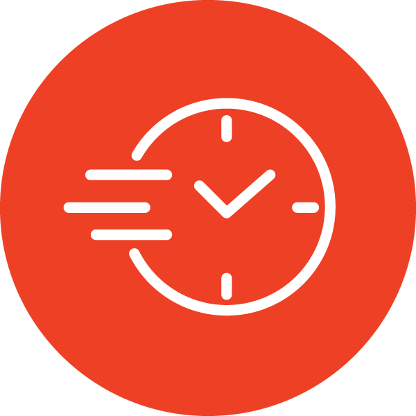 clock inside an orange circle (illustration)