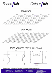 trimfence, sawtooth and post and rail frame diagrams