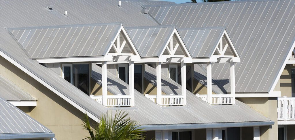 Grey house with white trim